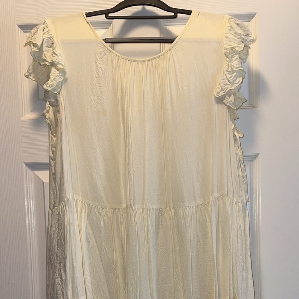 Wilfred Pale Yellow/ Cream Ruffle Dress